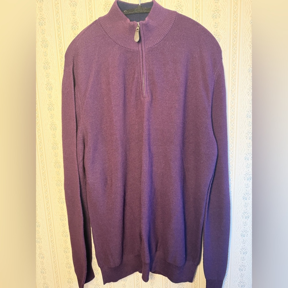 Maus & Hoffman James Alpaca One Zip Sweater Men’s Luxury Knit size XL NWT